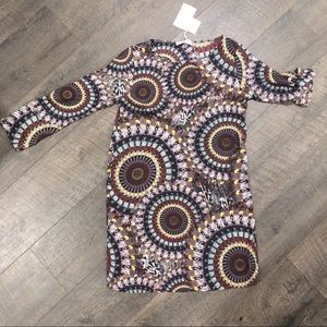 VINTAGE LONG SLEEVE MULTICOLORED DRESS SIZE (S)